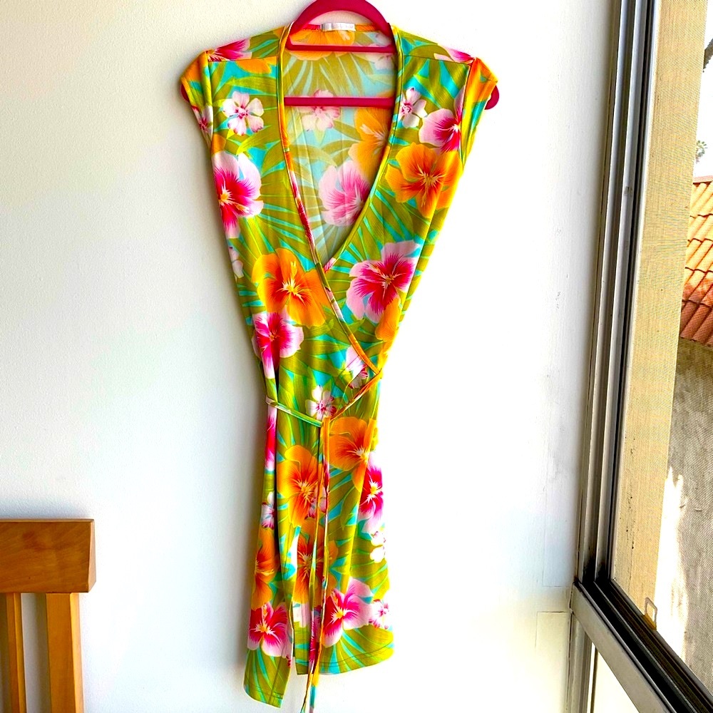 Floral Wrap Dress - Multicolor